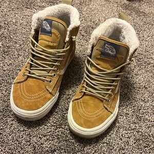 Vans Brown and Tan High-Top Sneakers